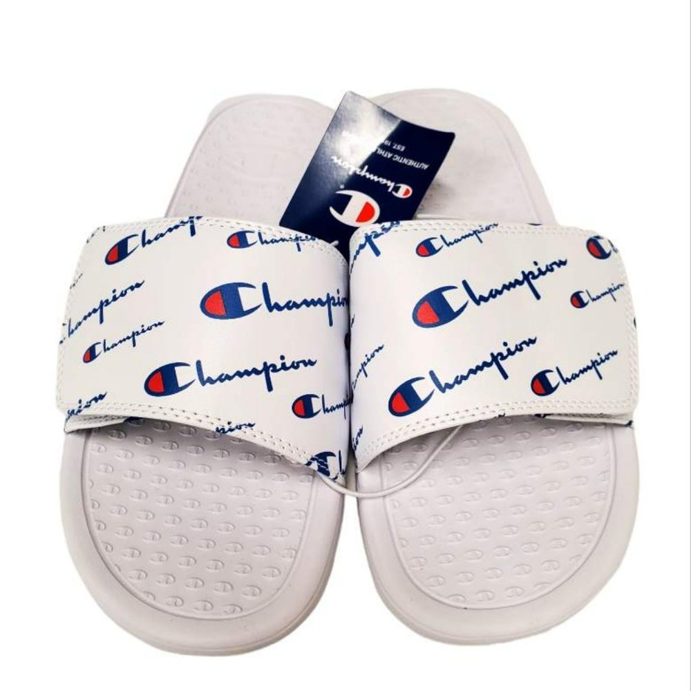 Champion Men's IPO Warped Slide Sandal, White Size 10 - New with tag